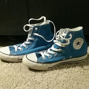 Blue high top Converse